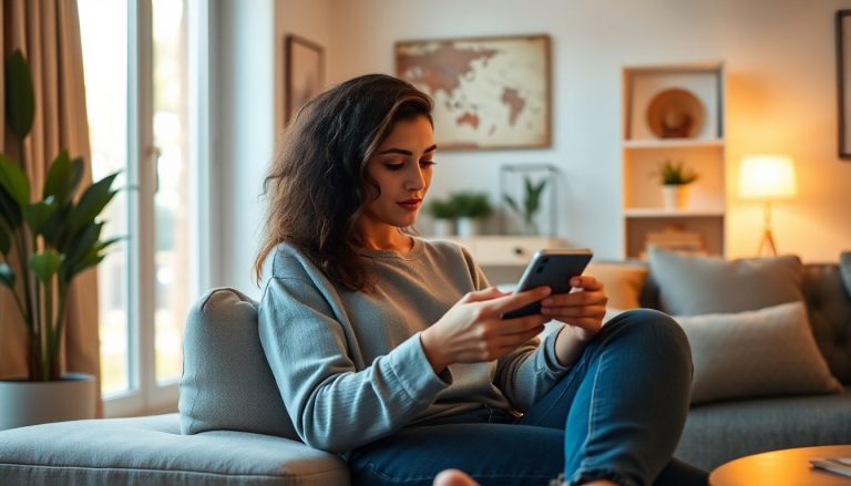 Femme qui lis sur telephone