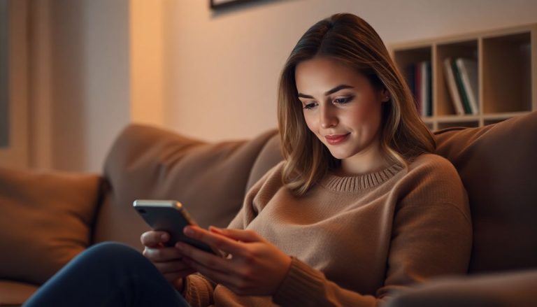 Femme qui lis sur telephone
