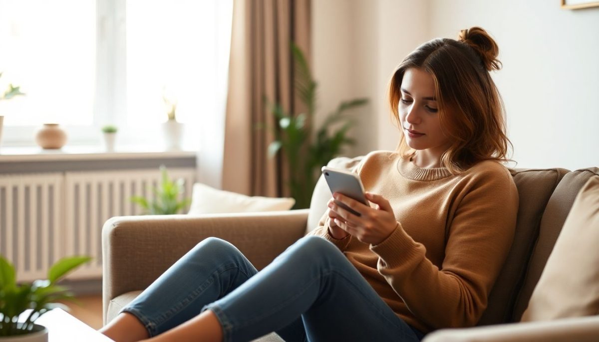 Femme qui lis sur telephone