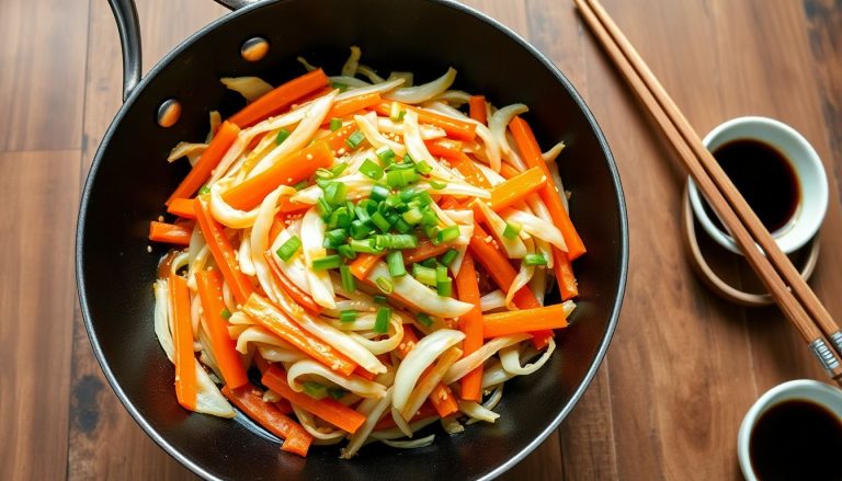 Wok de chou blanc aux carottes : une recette rapide et savoureuse à la sauce soja