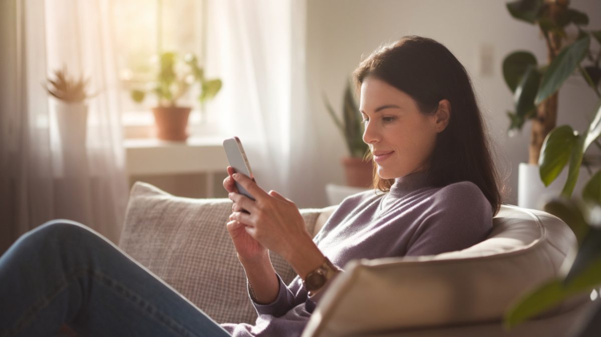Femme qui lis sur telephone