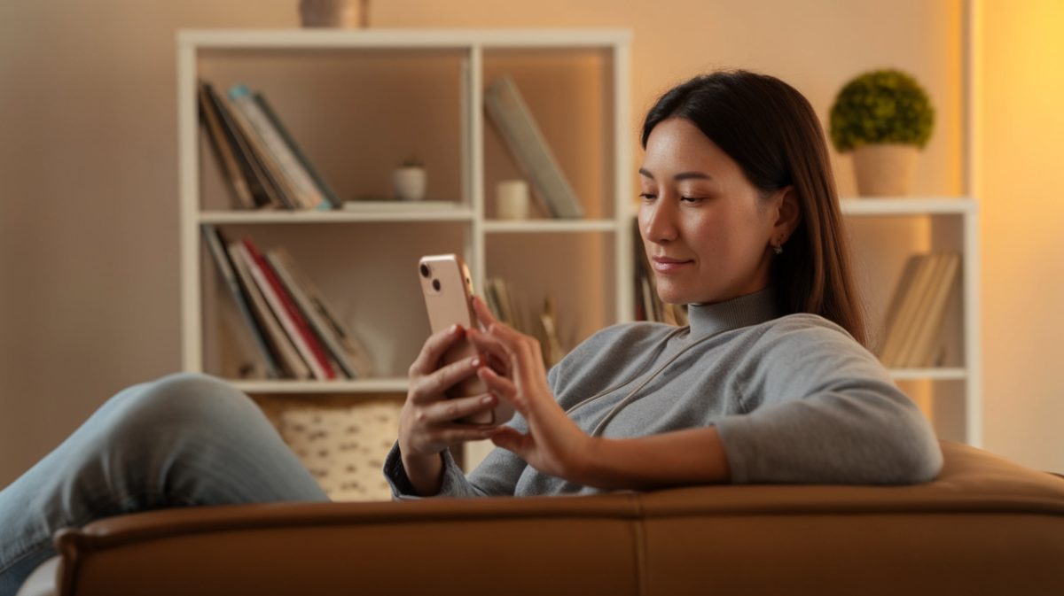Femme qui lis sur telephone