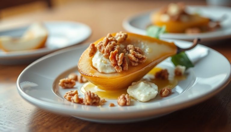 Recette de poire farcie au roquefort et noix : l'accord parfait entre douceur et caractère