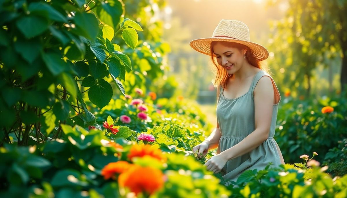 Femme au potager