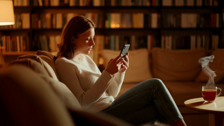 Femme qui lis sur telephone