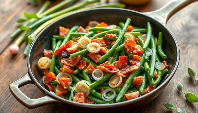 Poêlée de fèves, oignons nouveaux et lardons : un trio printanier irrésistible