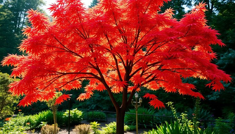 Érable japonais dans un beau jardin ensoleilé