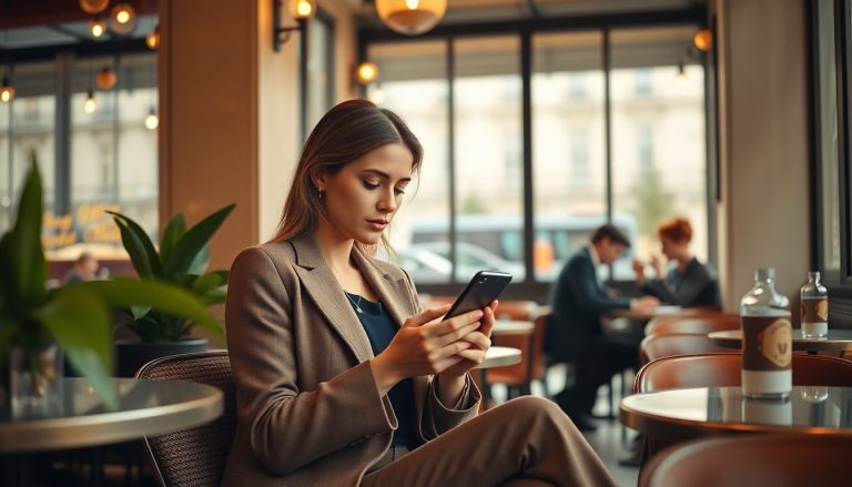 Femme qui lis sur telephone