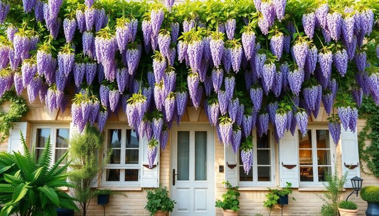 Glycine : la grimpante majestueuse qui transforme votre façade en havre ombragé