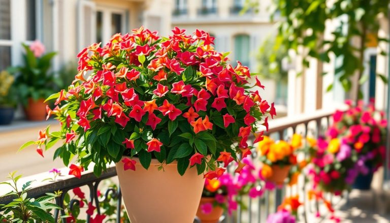 Pourquoi le Dipladenia est le buisson idéal en pot pour un balcon fleuri toute la saison