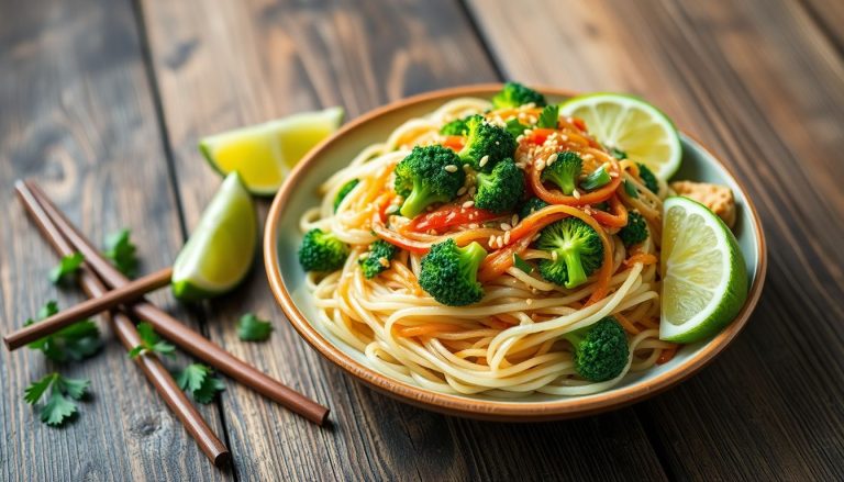 Recette de nouilles de riz sautées au brocoli, gingembre et citronnelle : un voyage gustatif en Asie