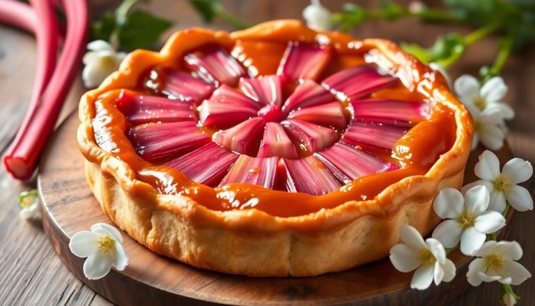 Recette de tarte tatin à la rhubarbe caramélisée : un dessert renversant qui sublime l'acidité printanière