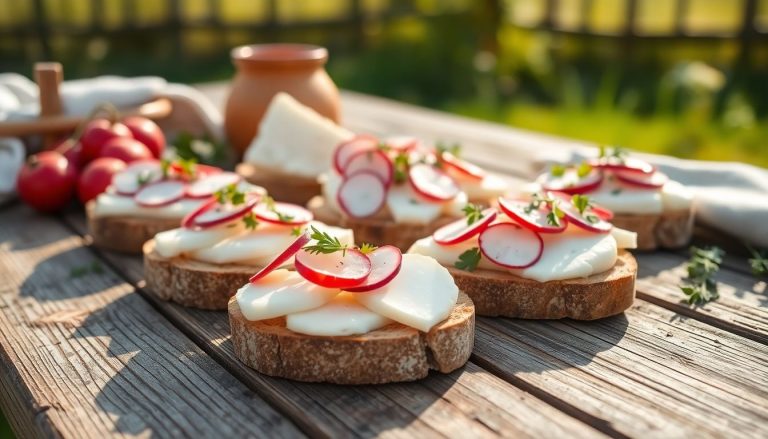 Tartines de chèvre frais, radis et herbes fraîches : la recette parfaite pour un apéro champêtre
