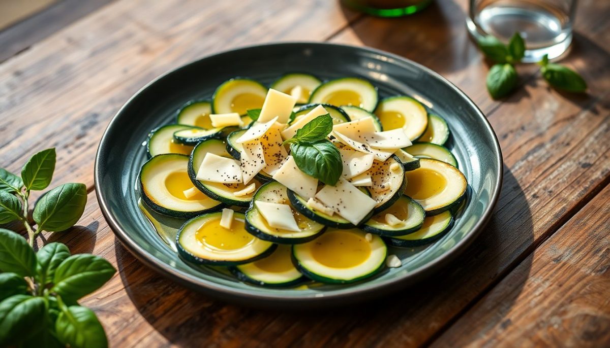 Carpaccio de courgettes au parmesan: la fraîcheur italienne dans votre assiette