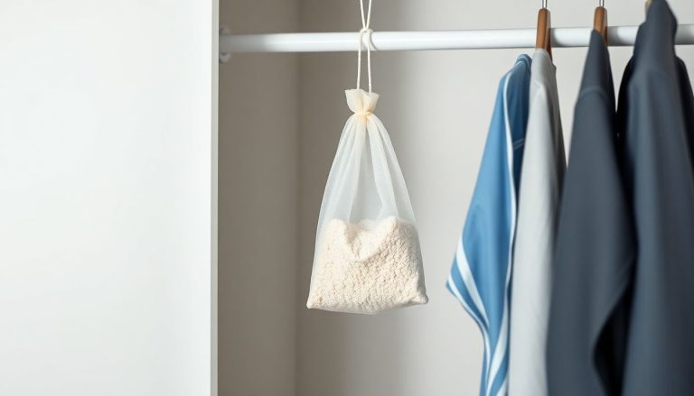 Ce petit sac suspendu absorbe l'humidité, évite les moisissures et coûte moins de 50 centimes à fabriquer