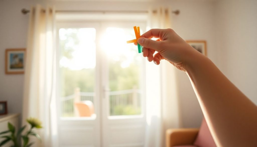 Elle met toujours une pince à linge au-dessus de son rideau en été : l