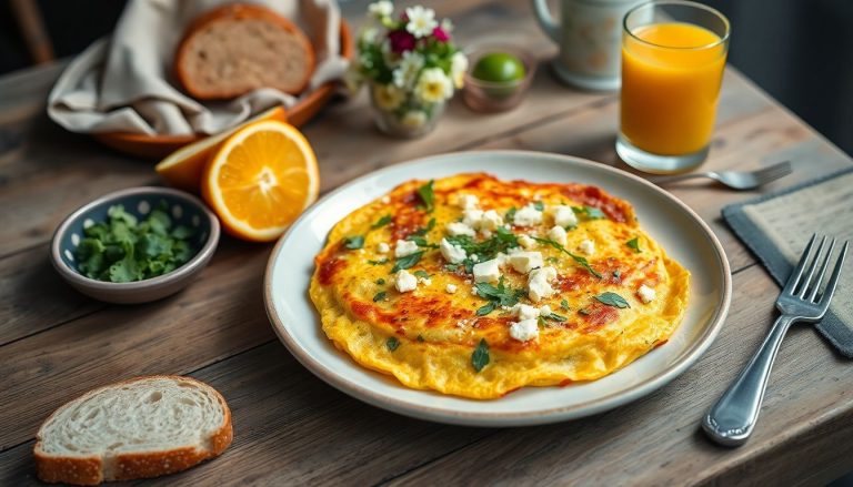 Omelette aux fines herbes et feta : la recette parfaite pour un brunch réussi