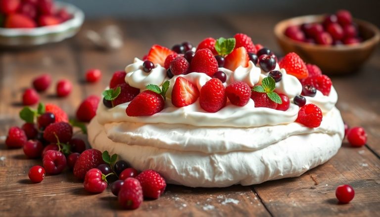 Pavlova aux fruits rouges : la recette parfaite pour un dessert aérien et croquant