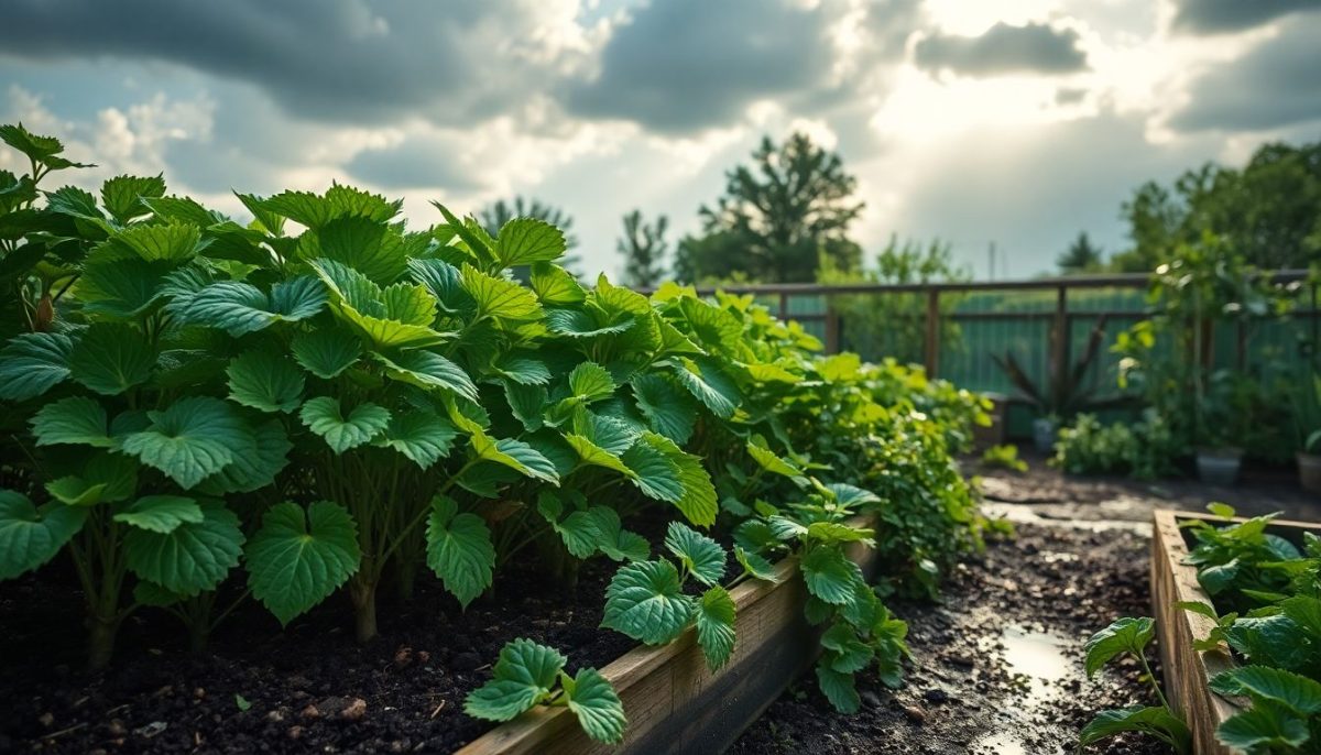 potager apres orage