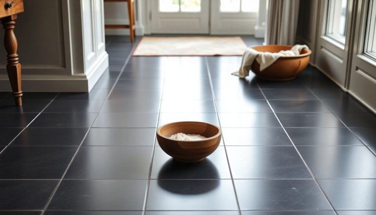 Ce mélange 100 % naturel pour nettoyer les sols ne laisse aucune trace, même sur carrelage foncé