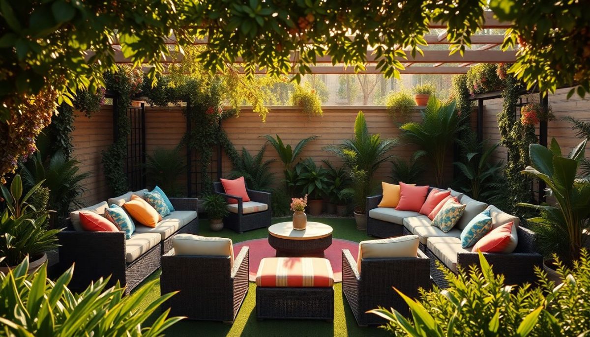 Cette disposition en cercle transforme votre salon de jardin en oasis tendance sans dépenser un centime