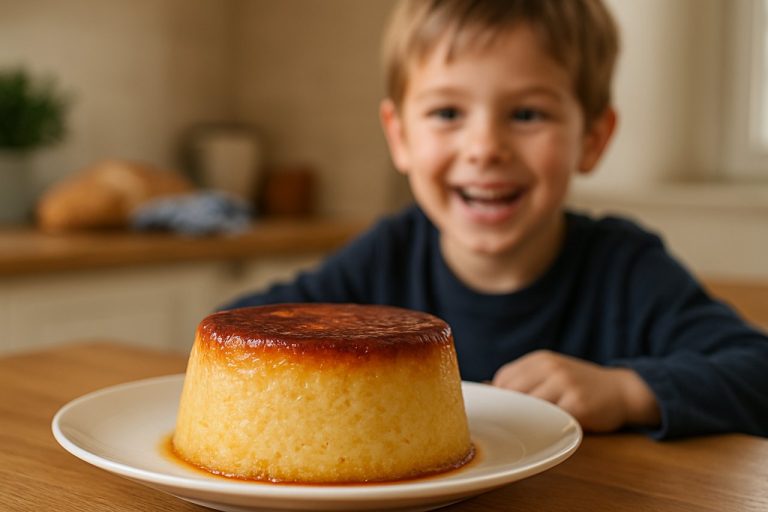 Ce flan minute au vieux pain se prépare sans four, sans crème… et bluffe les enfants