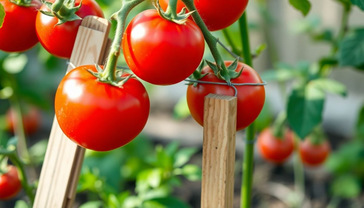 Un simple fil de fer et un tuteur : le montage qui évite que vos tomates ne cassent sous le poids