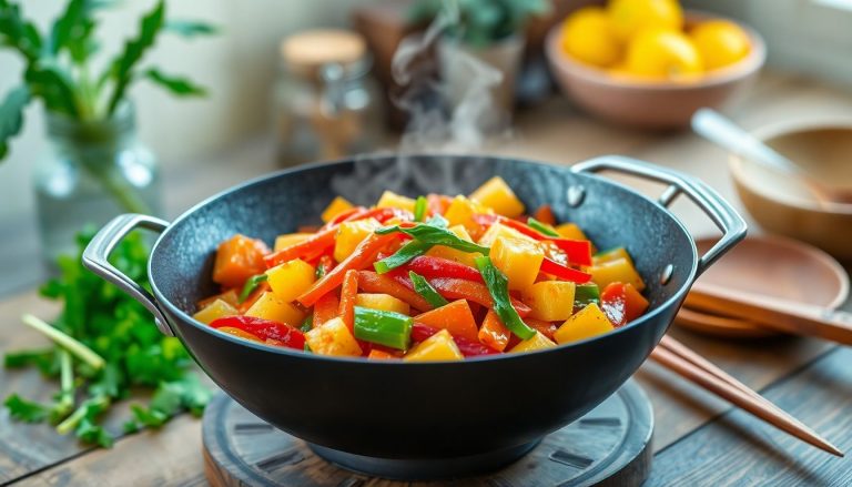 Cette recette de wok croquant aux poivrons, carottes et ananas va révolutionner vos dîners