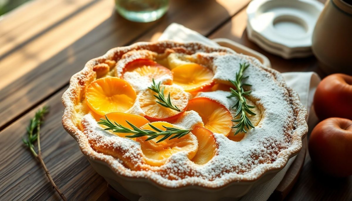 Clafoutis aux pêches et romarin : la recette parfaite pour sublimer vos desserts d'été