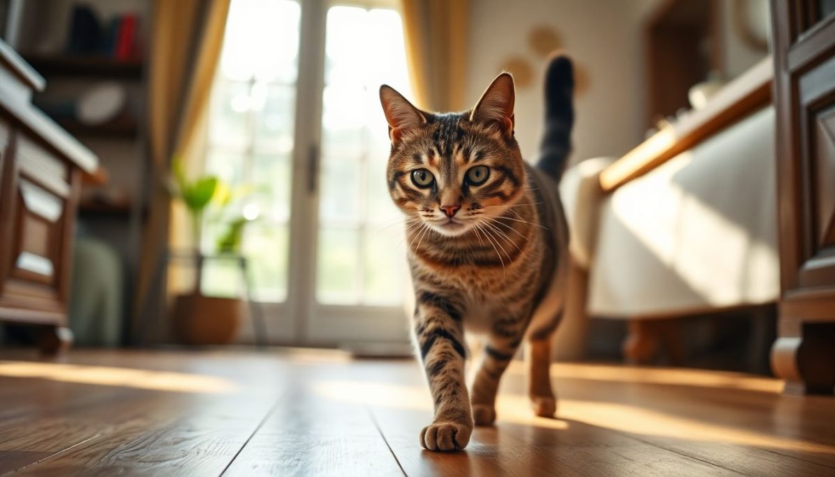 Mon chat fait les cent pas dans la maison : les vraies raisons de ce comportement inquiétant