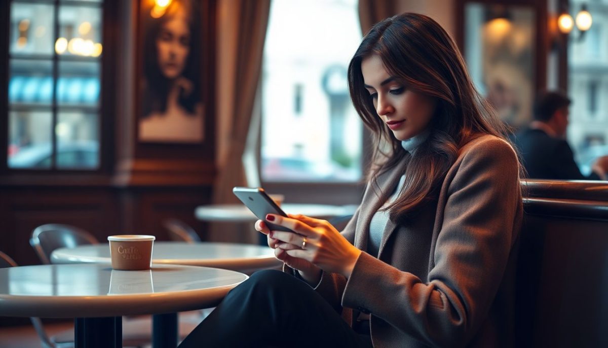 Femme qui lis sur telephone