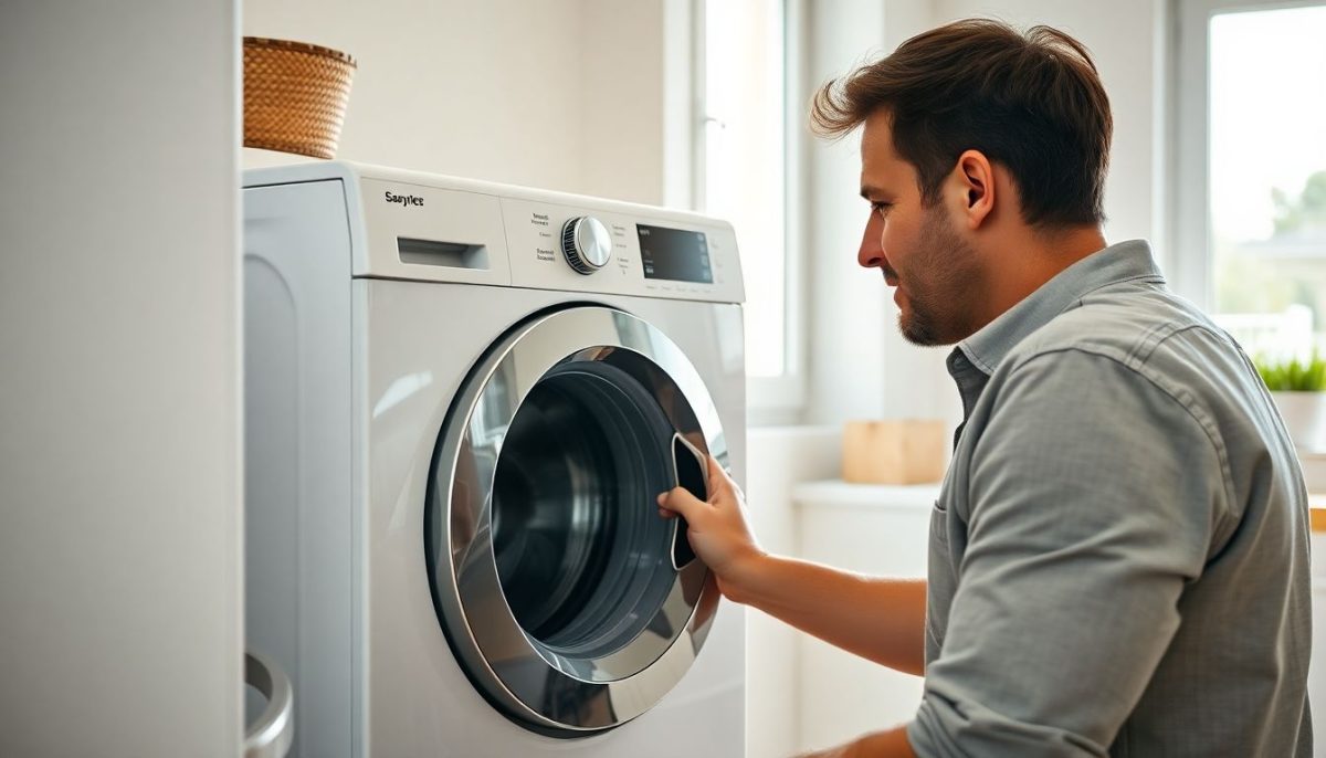 Homme programme machine a laver