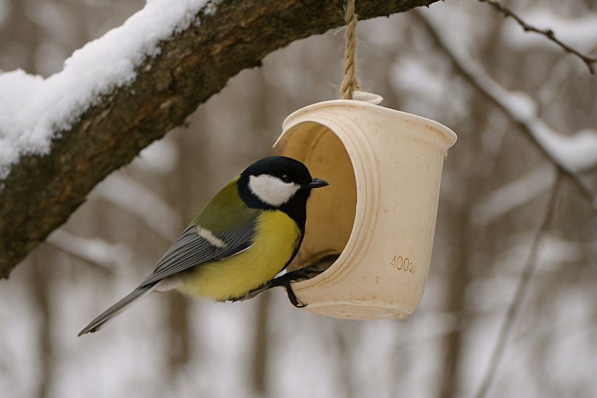Ne jetez plus ce pot en plastique : les oiseaux l'adorent vraiment en hiver !