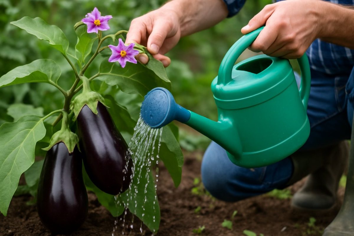 Ces gestes avec l'eau et les fleurs que trop de jardiniers ignorent et qui transforment vos aubergines en récolte XXL