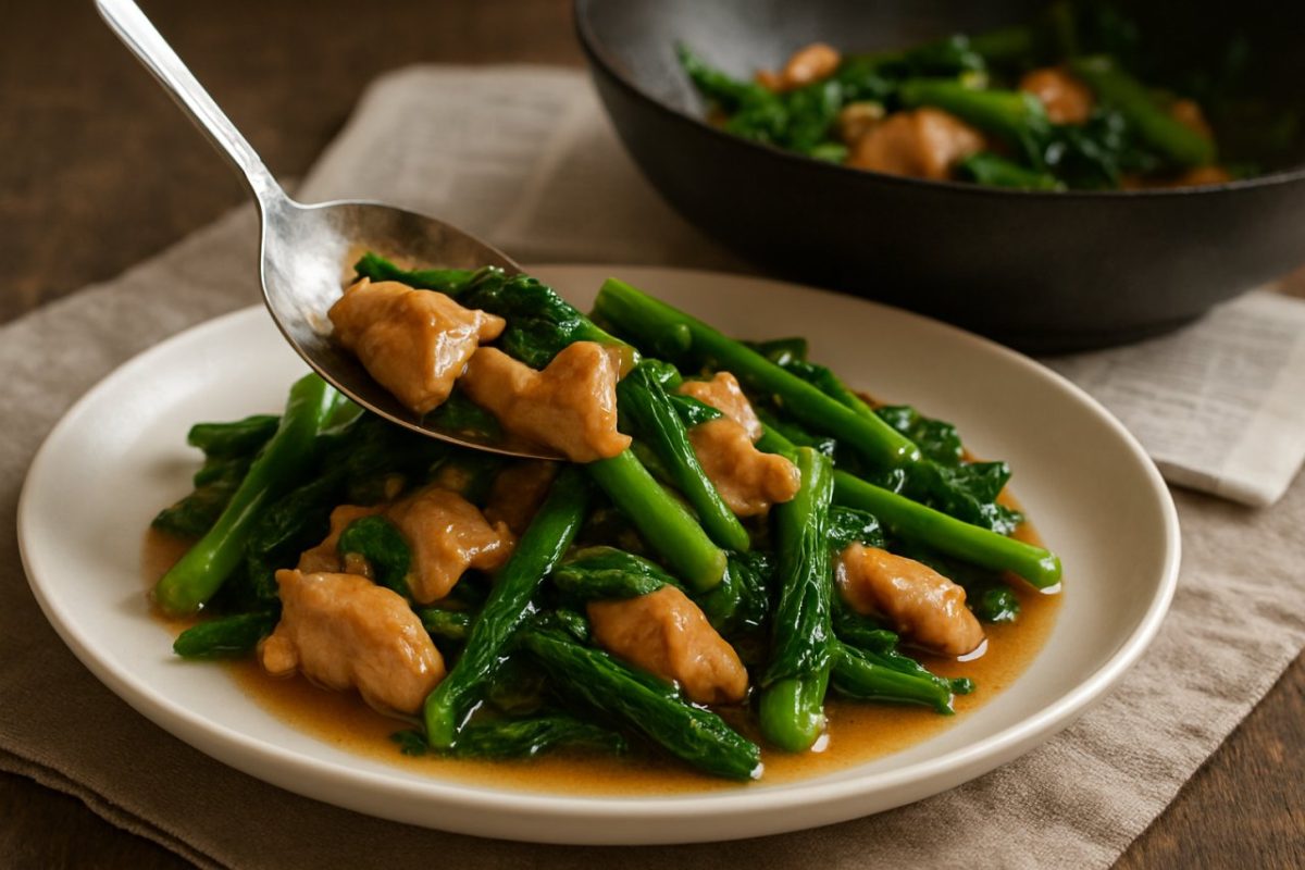 Poulet sauté au kai lan : la recette authentique du brocoli chinois qui change tout