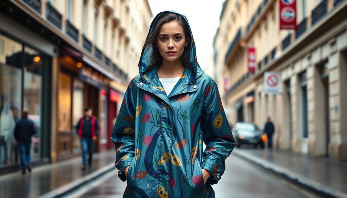 Récup' vieux rideau de douche : transformer ce tissu imperméable en vêtement de pluie tendance