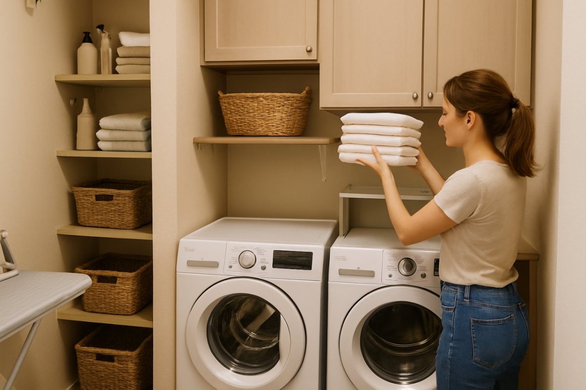Petite buanderie : 12 astuces malines pour gagner de la place sans toucher aux murs
