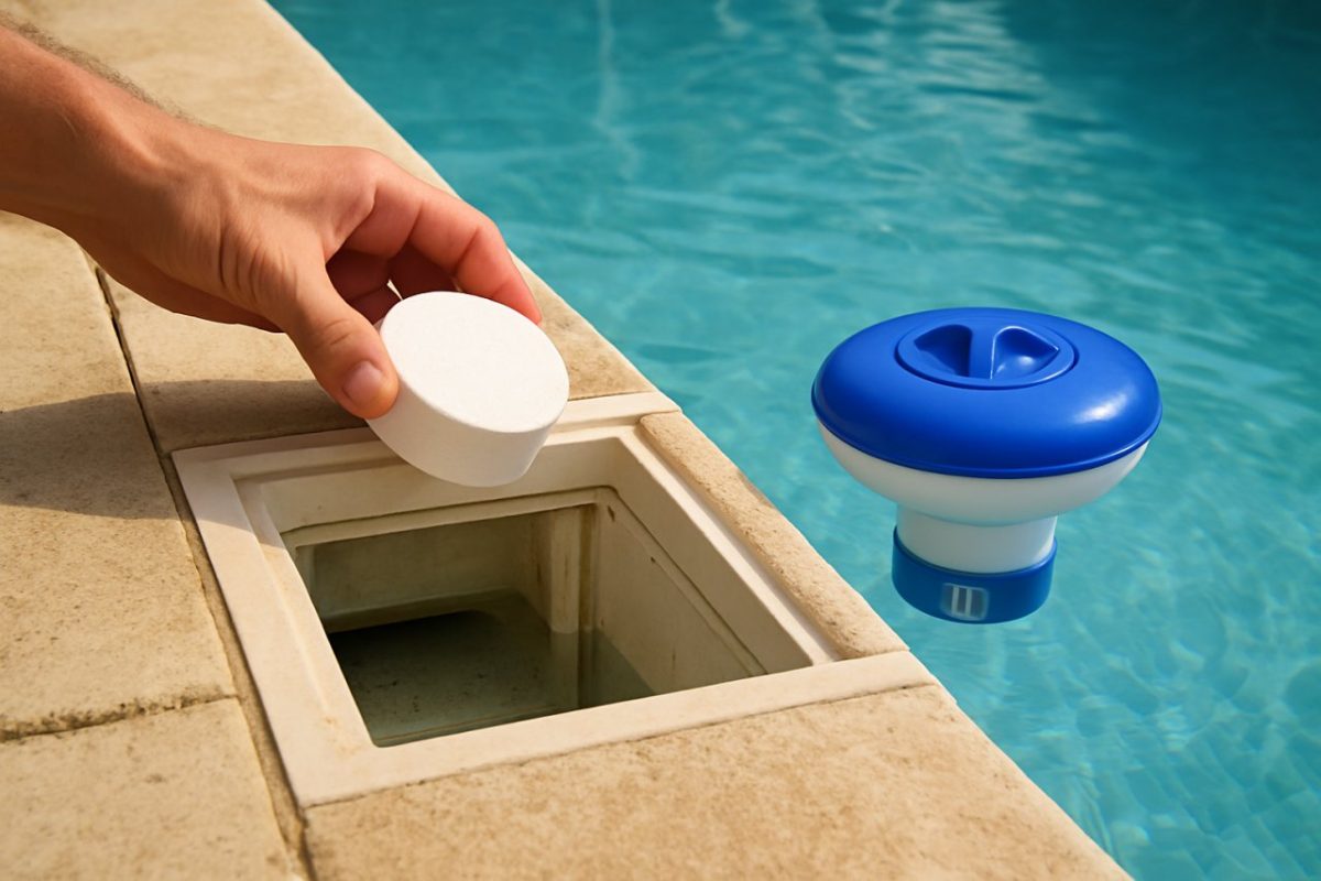 Chlore dans le skimmer ou dans un flotteur : quelle est la bonne méthode pour votre piscine ?