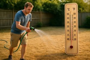 Pelouse qui jaunit : que faire quand il fait 40 degrés dehors ?