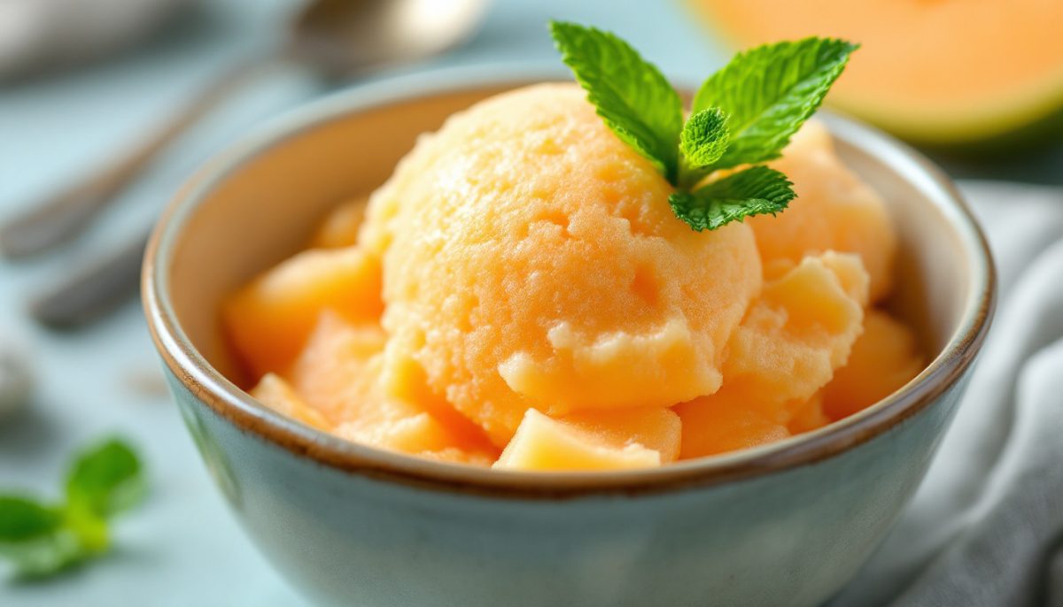Quelques minutes suffisent pour réaliser ce sorbet au melon onctueux et incroyablement rafraîchissant
