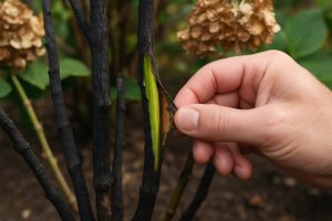 Hortensia grillé : ne le jetez pas, cette couleur sous l'écorce signifie qu'il est vivant !
